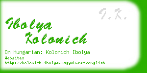 ibolya kolonich business card
